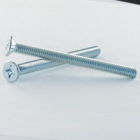 1 x Tornillo metales cabeza fresada/testa svasat Phillips 2 M5X10 Acero cincado blanco