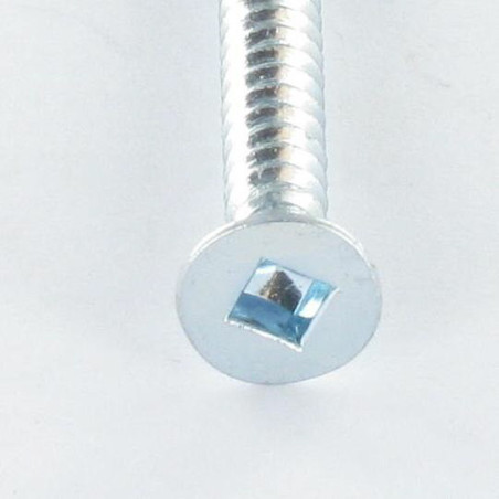 1 x Tornillo autoperforante cabeza fresada/testa svasat cuadrado 3.9X25 Huella cuadrada 2 Acero cincado blanco