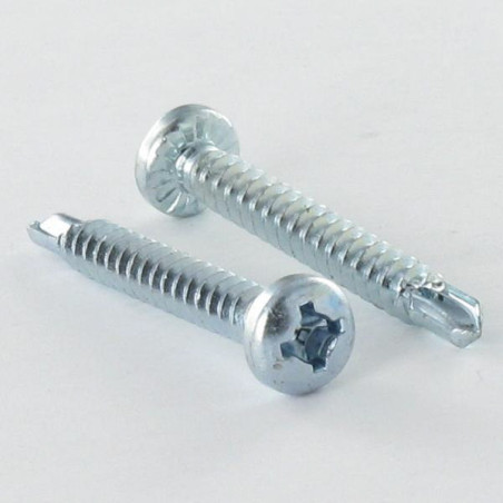 1 x Tornillo autoperforante cabeza cilíndrica abombada phillips 3.5X22 SQ1/ phillips 2 Acero cincado blanco
