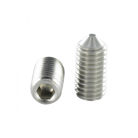 Tornillos de PRESIÓN sin cabeza seis lados hueco punta cónica
