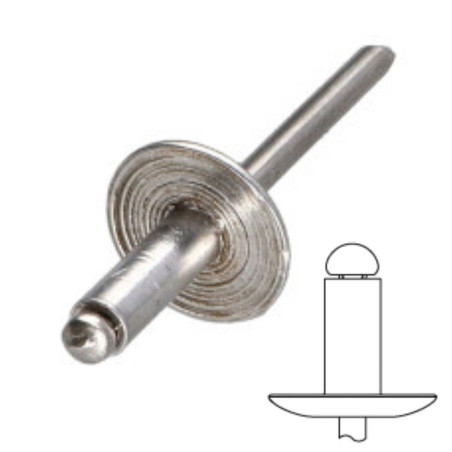Remache Ciego cabeza extra ancha Cuerpo de aluminio / Potencia de aluminio