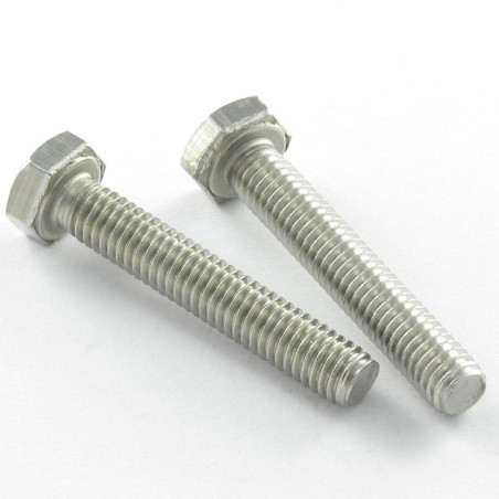 Tornillo metales cabeza hexagonal roscado total Inoxidable A2