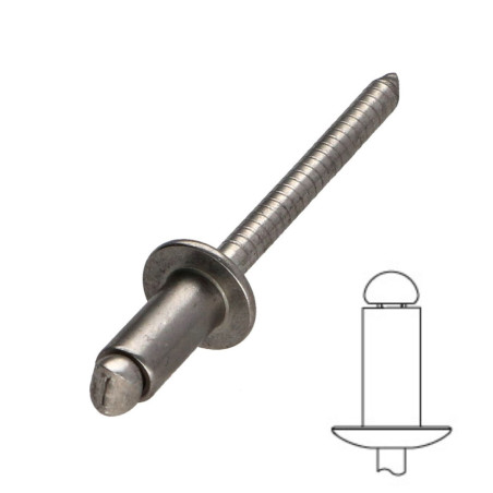 Remache Ciego Cabeza redonda estándar Todo Acero Inoxidable A2