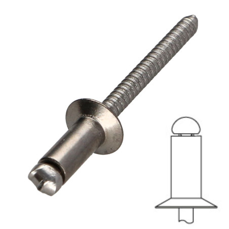 Remache Ciego cabeza fresada/testa svasat Todo Acero Inoxidable A2
