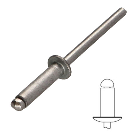 Remache Ciego cabeza plana Todo Acero Inoxidable A2 DOC 3702