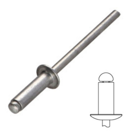 Remache Ciego cabeza plana Cuerpo de aluminio / Potencia de aluminio DOC 3702